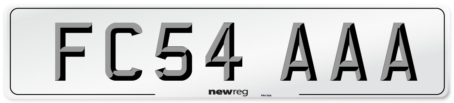 FC54 AAA Number Plate from New Reg